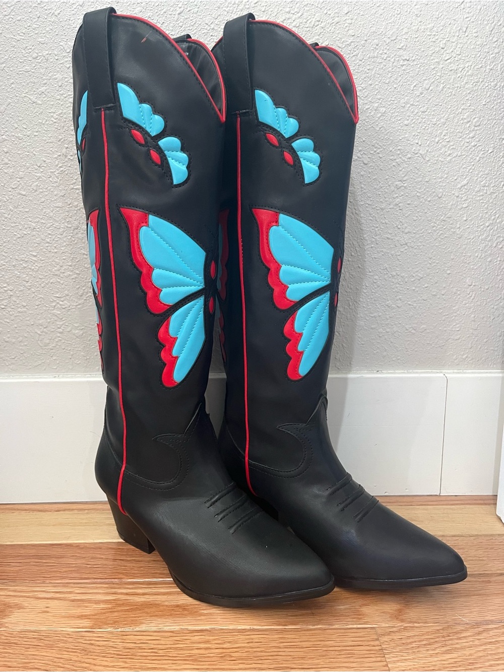 Black Western butterfly boots